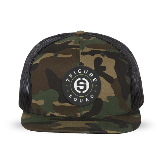 7FS Logo Flat Bill Snapback - Camo